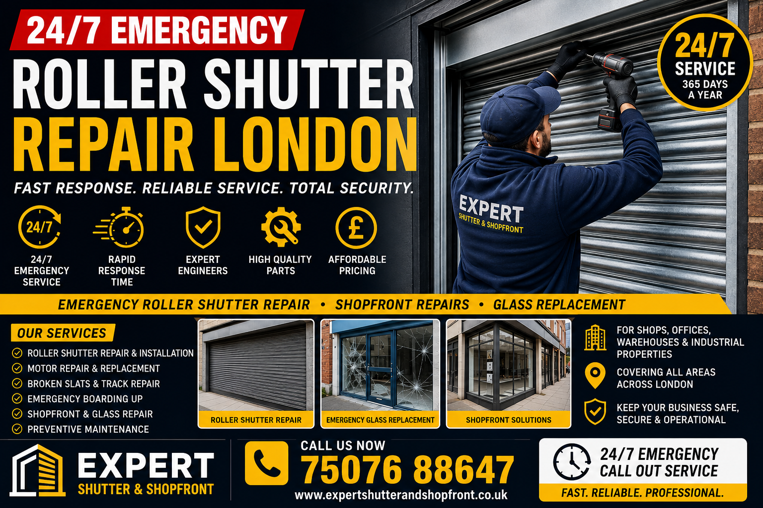 Emergency Roller Shutter Repair in London – 24/7 Commercial Shutter Services